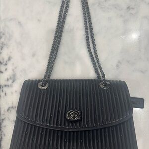 Coach Black Quilted Studded Handbag